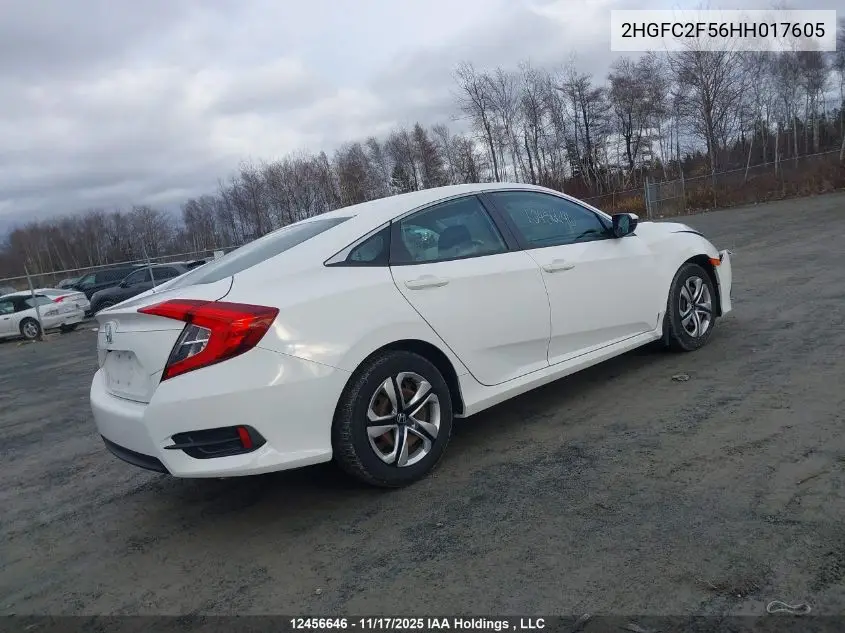 2HGFC2F56HH017605 2017 Honda Civic Lx