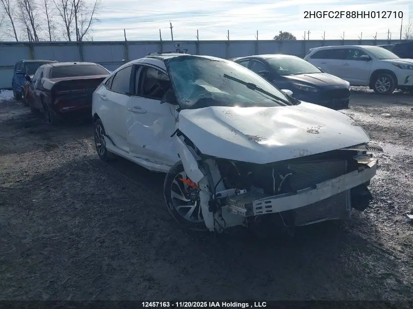 2HGFC2F88HH012710 2017 Honda Civic Ex 4Dr