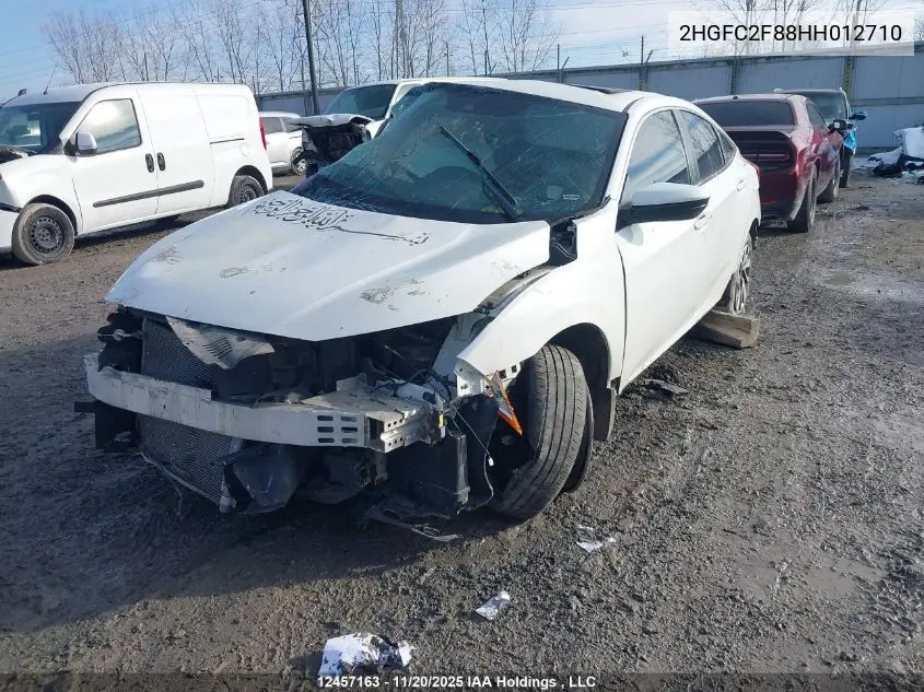 2HGFC2F88HH012710 2017 Honda Civic Ex 4Dr