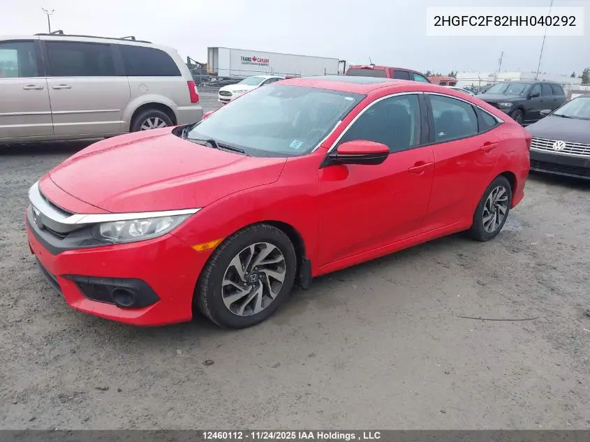 2HGFC2F82HH040292 2017 Honda Civic Ex 4Dr