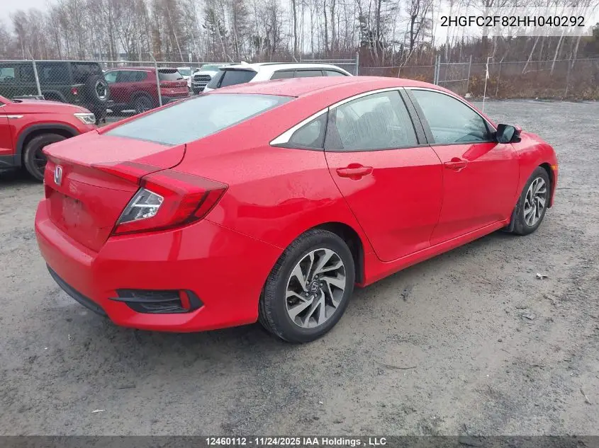 2HGFC2F82HH040292 2017 Honda Civic Ex 4Dr