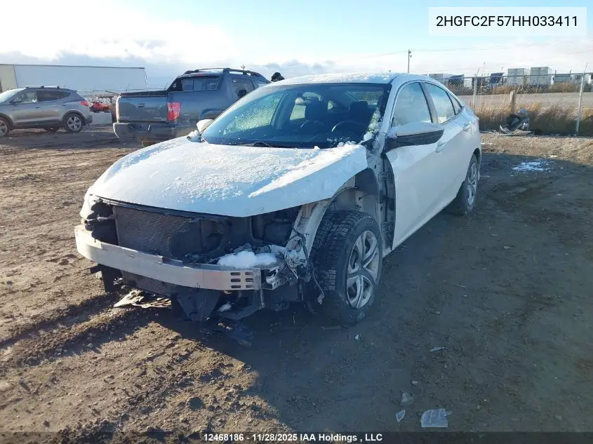 2HGFC2F57HH033411 2017 Honda Civic Lx