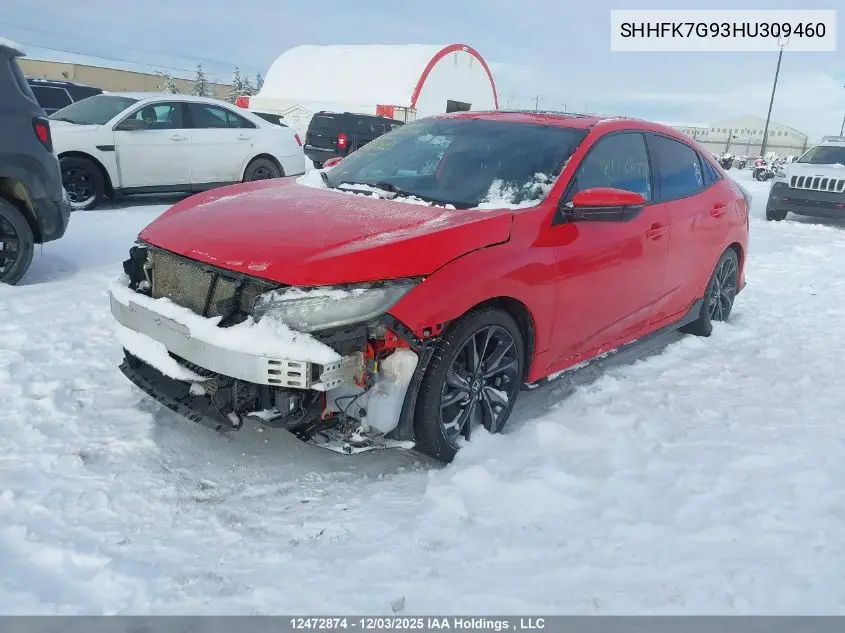 SHHFK7G93HU309460 2017 Honda Civic Hatchback