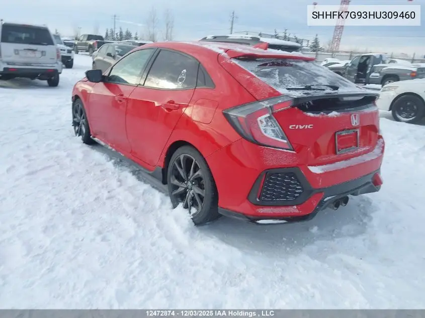 SHHFK7G93HU309460 2017 Honda Civic Hatchback