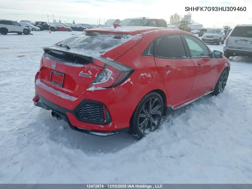 SHHFK7G93HU309460 2017 Honda Civic Hatchback