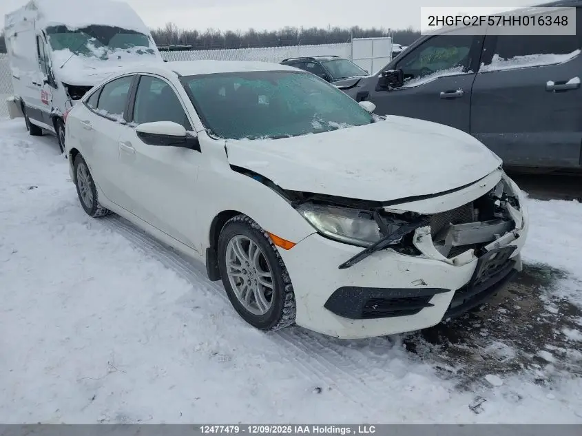 2HGFC2F57HH016348 2017 Honda Civic Lx