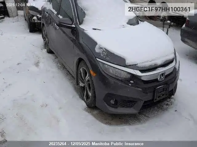 2HGFC1F97HH100361 2017 Honda Civic Sedan Touring
