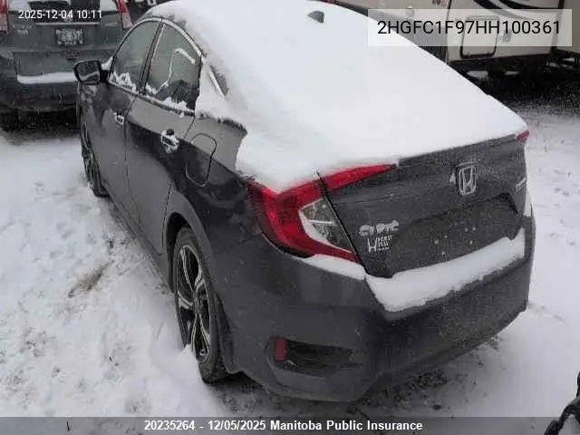 2HGFC1F97HH100361 2017 Honda Civic Sedan Touring
