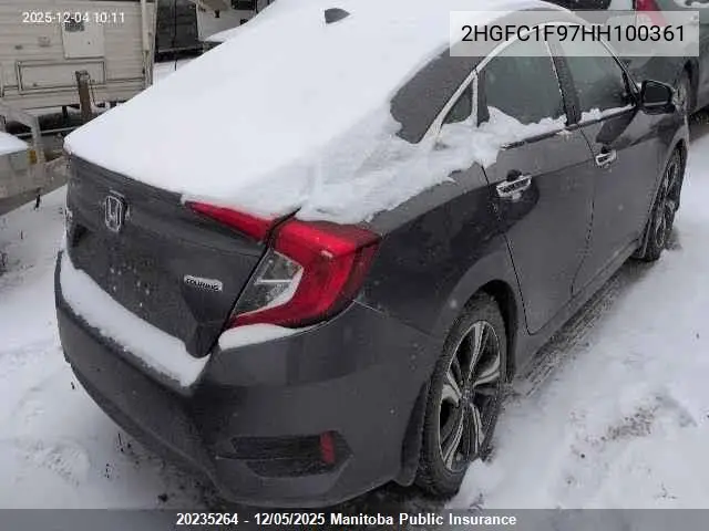 2HGFC1F97HH100361 2017 Honda Civic Sedan Touring
