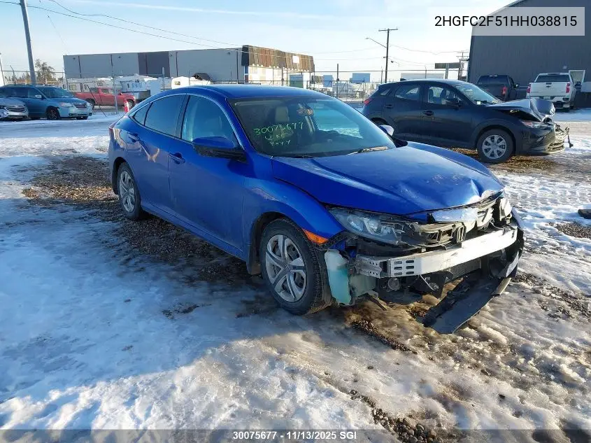 2HGFC2F51HH038815 2017 Honda Civic Sedan