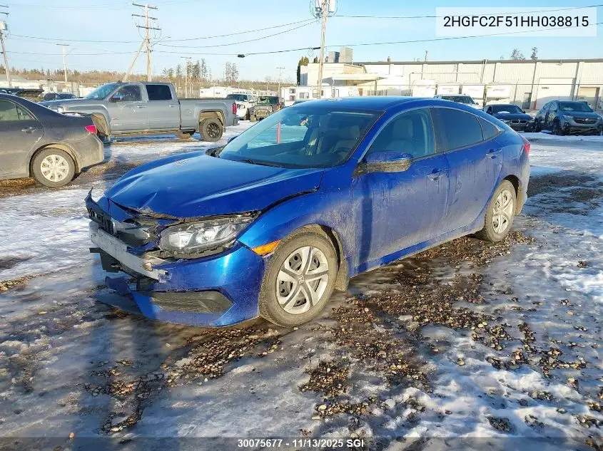 2HGFC2F51HH038815 2017 Honda Civic Sedan