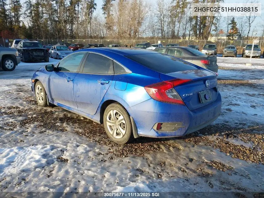 2HGFC2F51HH038815 2017 Honda Civic Sedan