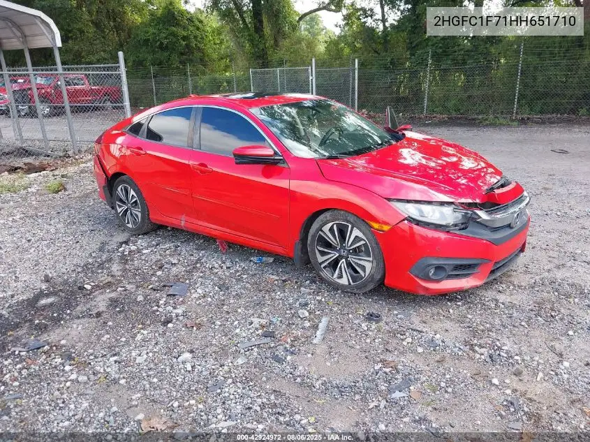 2HGFC1F71HH651710 2017 Honda Civic Ex-L