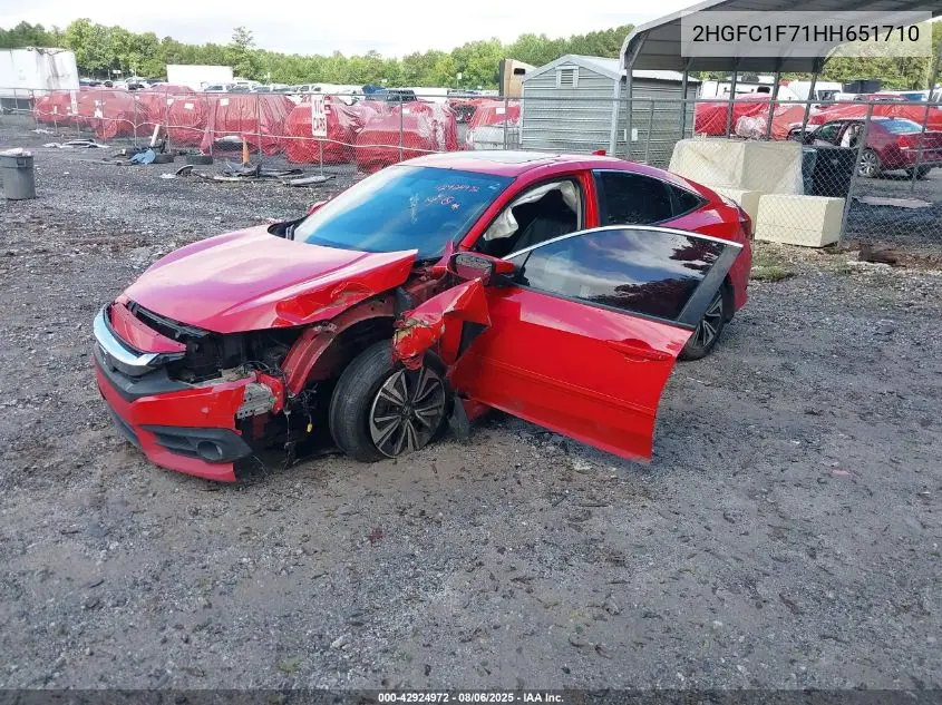 2HGFC1F71HH651710 2017 Honda Civic Ex-L