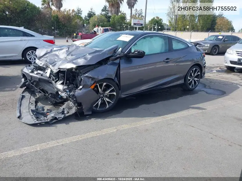2HGFC3A58HH755502 2017 Honda Civic Si