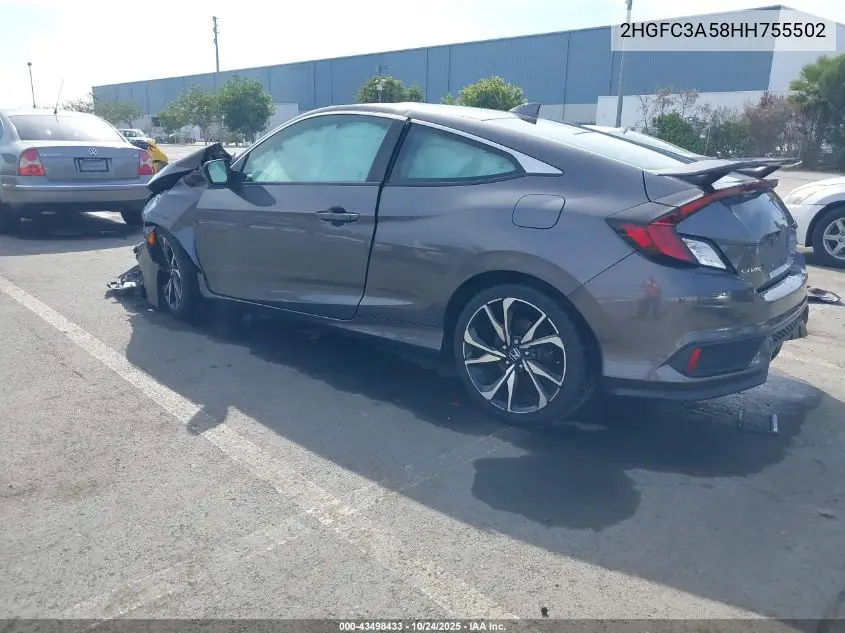 2HGFC3A58HH755502 2017 Honda Civic Si