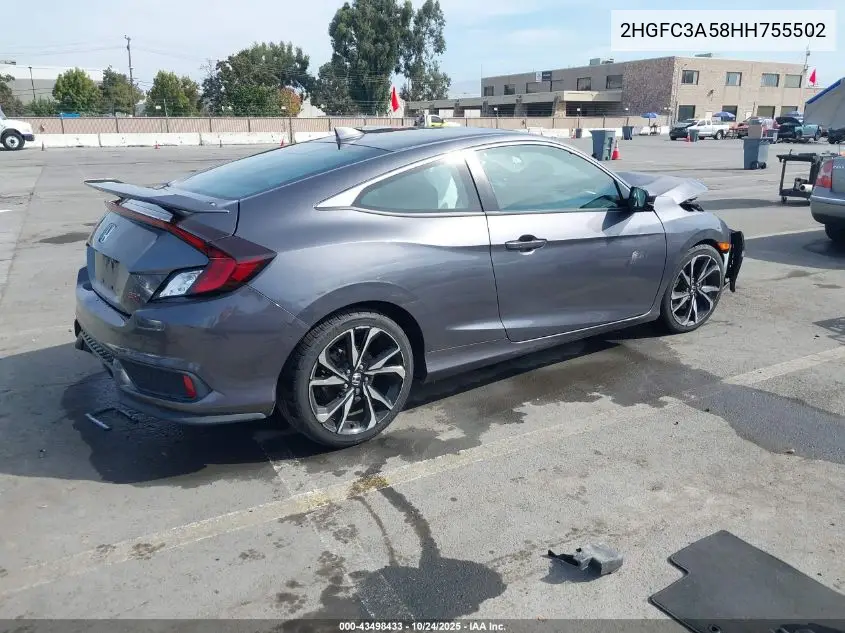 2HGFC3A58HH755502 2017 Honda Civic Si