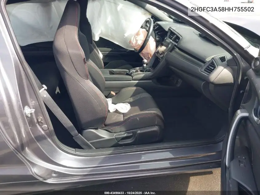 2HGFC3A58HH755502 2017 Honda Civic Si