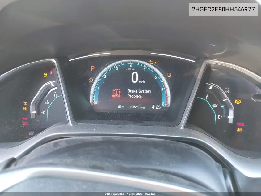 2HGFC2F80HH546977 2017 Honda Civic Ex