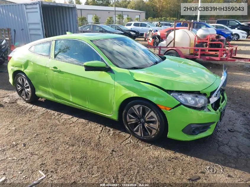 2HGFC3B39HH359043 2017 Honda Civic Ex-T