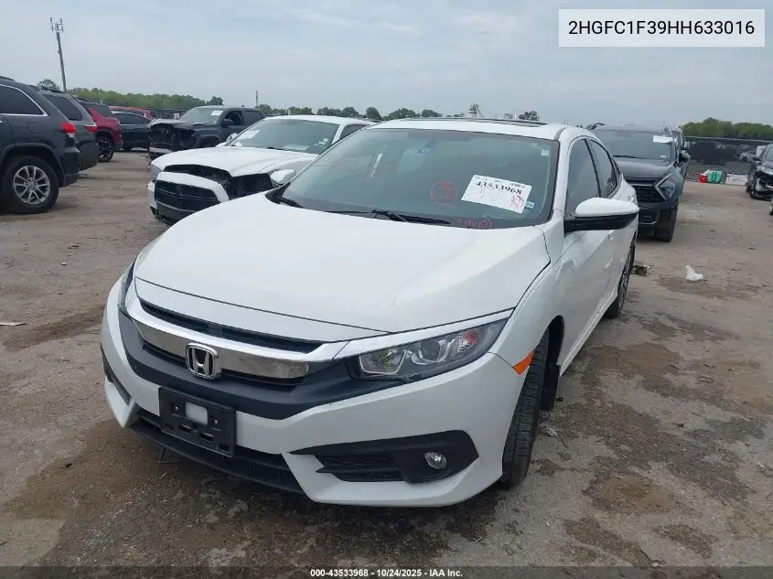 2HGFC1F39HH633016 2017 Honda Civic Ex-T