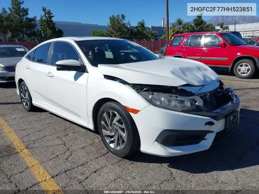 2HGFC2F77HH523851 2017 Honda Civic Ex