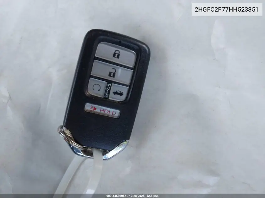 2HGFC2F77HH523851 2017 Honda Civic Ex