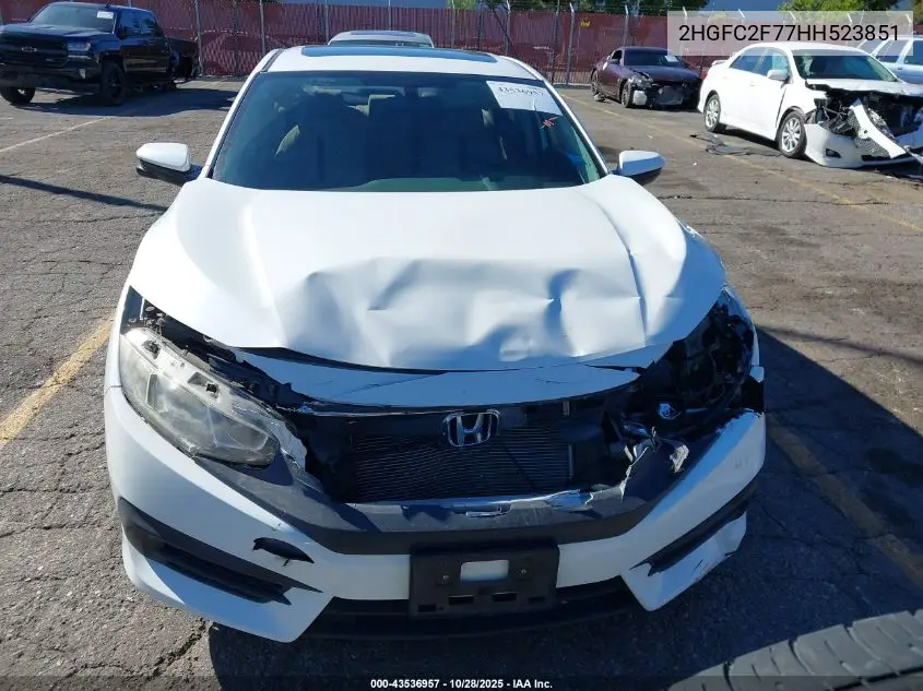 2HGFC2F77HH523851 2017 Honda Civic Ex