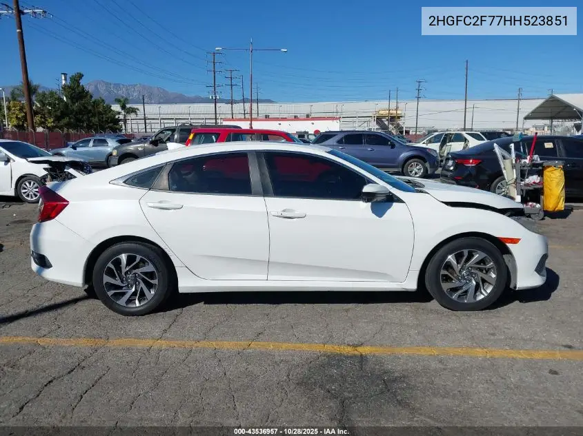 2HGFC2F77HH523851 2017 Honda Civic Ex