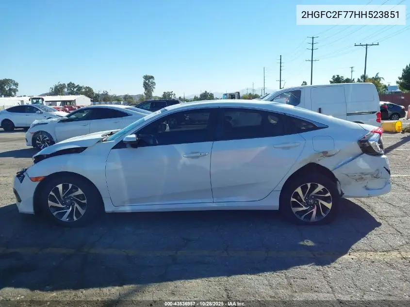 2HGFC2F77HH523851 2017 Honda Civic Ex