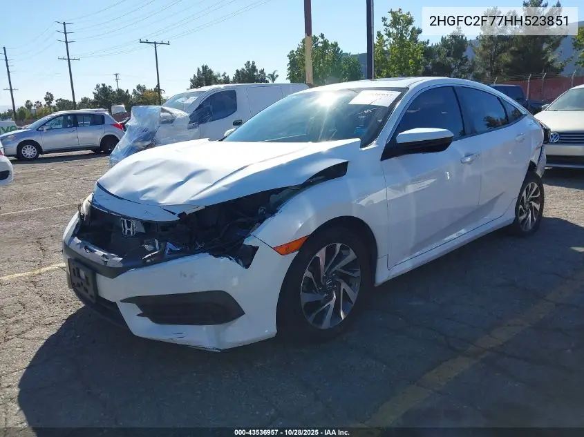 2HGFC2F77HH523851 2017 Honda Civic Ex