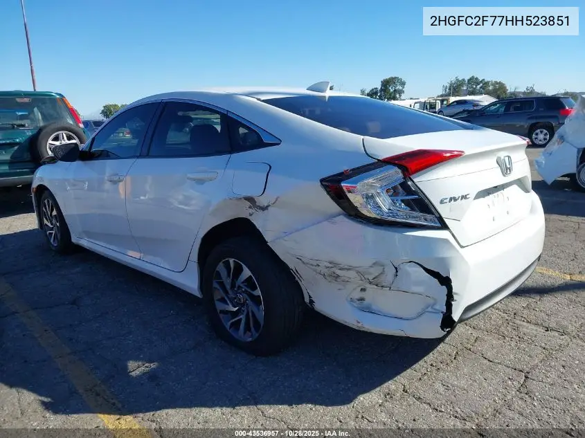 2HGFC2F77HH523851 2017 Honda Civic Ex
