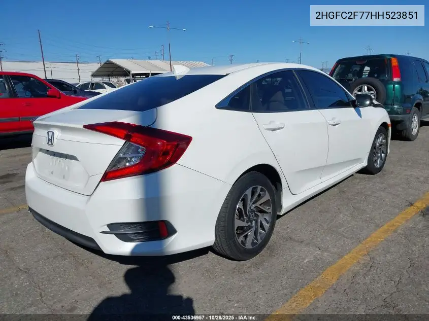 2HGFC2F77HH523851 2017 Honda Civic Ex