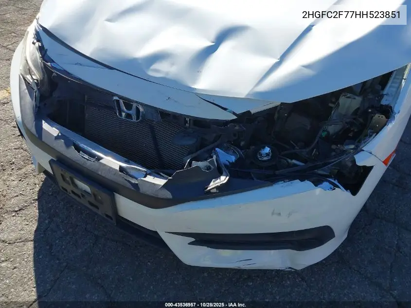2HGFC2F77HH523851 2017 Honda Civic Ex