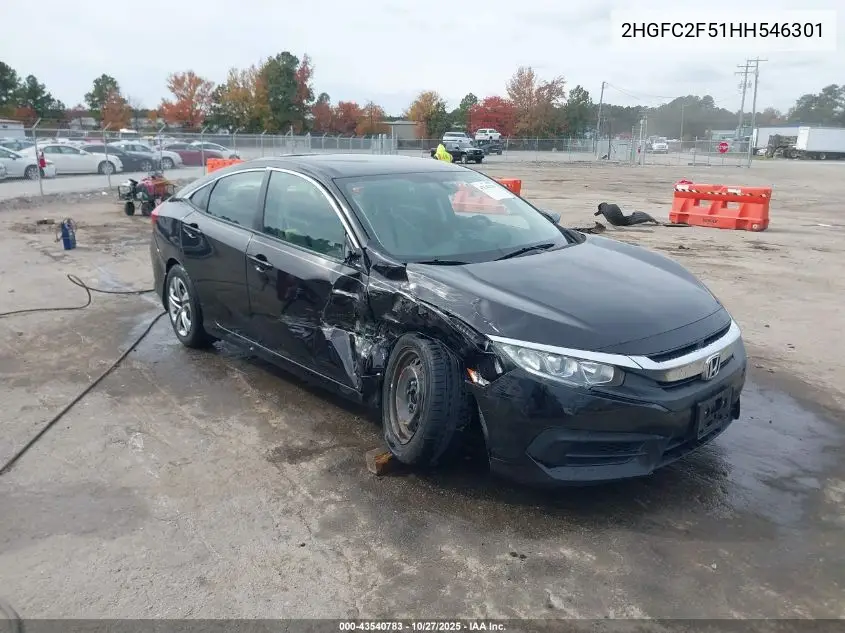 2HGFC2F51HH546301 2017 Honda Civic Lx
