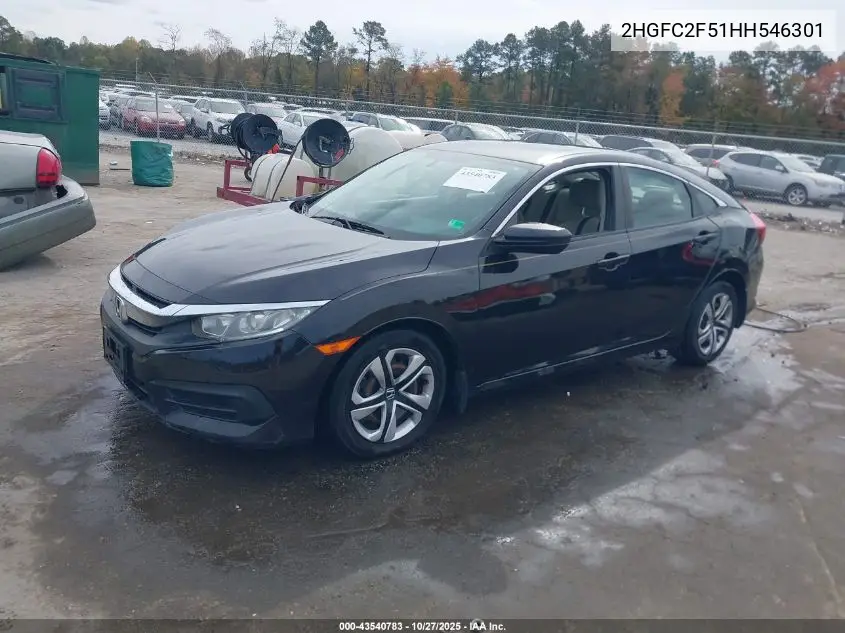 2HGFC2F51HH546301 2017 Honda Civic Lx