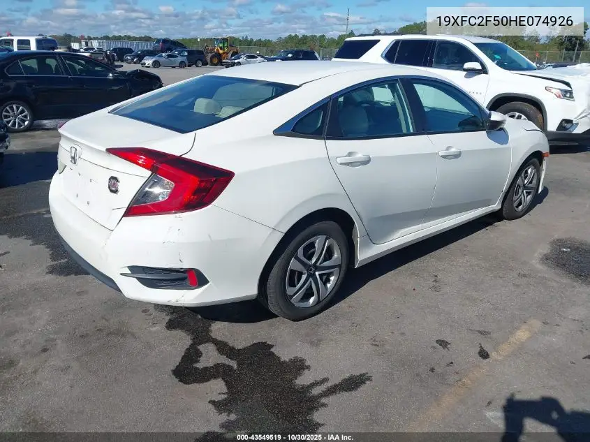 19XFC2F50HE074926 2017 Honda Civic Lx