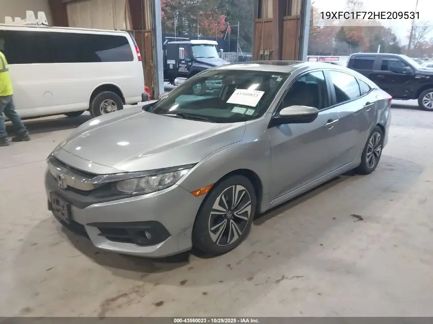 19XFC1F72HE209531 2017 Honda Civic Ex-L