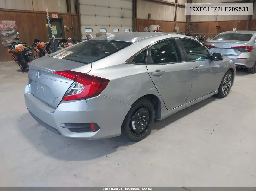 19XFC1F72HE209531 2017 Honda Civic Ex-L