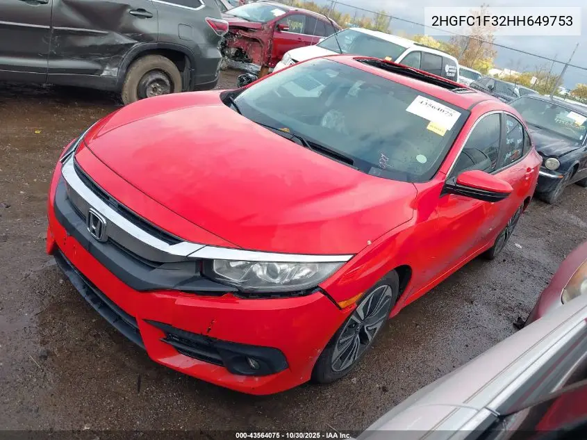 2HGFC1F32HH649753 2017 Honda Civic Ex-T