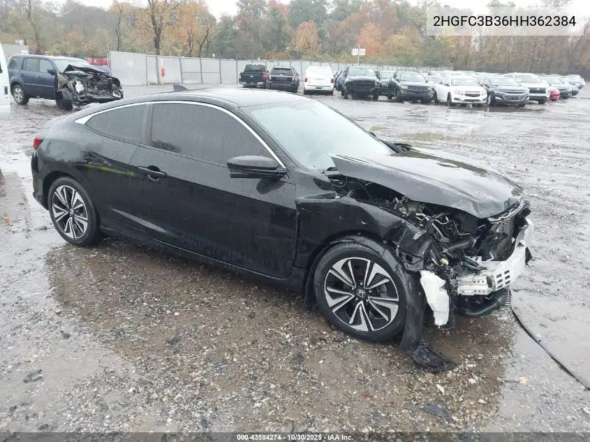 2HGFC3B36HH362384 2017 Honda Civic Ex-T
