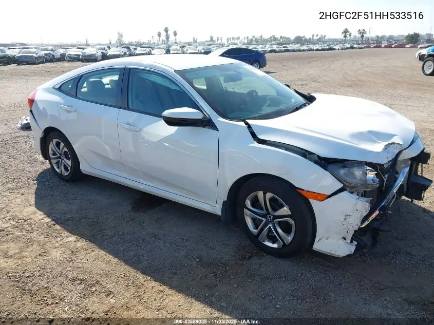 2HGFC2F51HH533516 2017 Honda Civic Lx