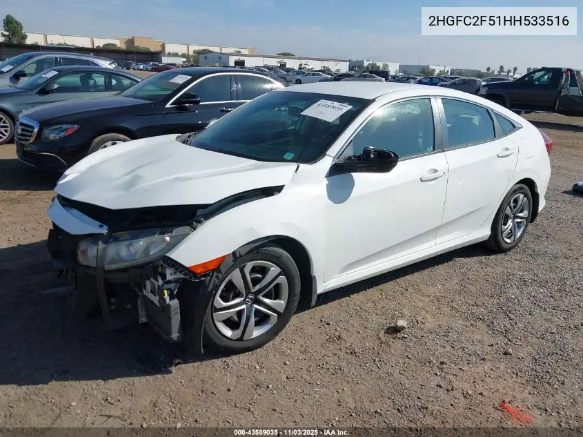 2HGFC2F51HH533516 2017 Honda Civic Lx