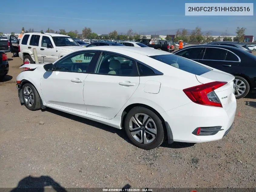 2HGFC2F51HH533516 2017 Honda Civic Lx
