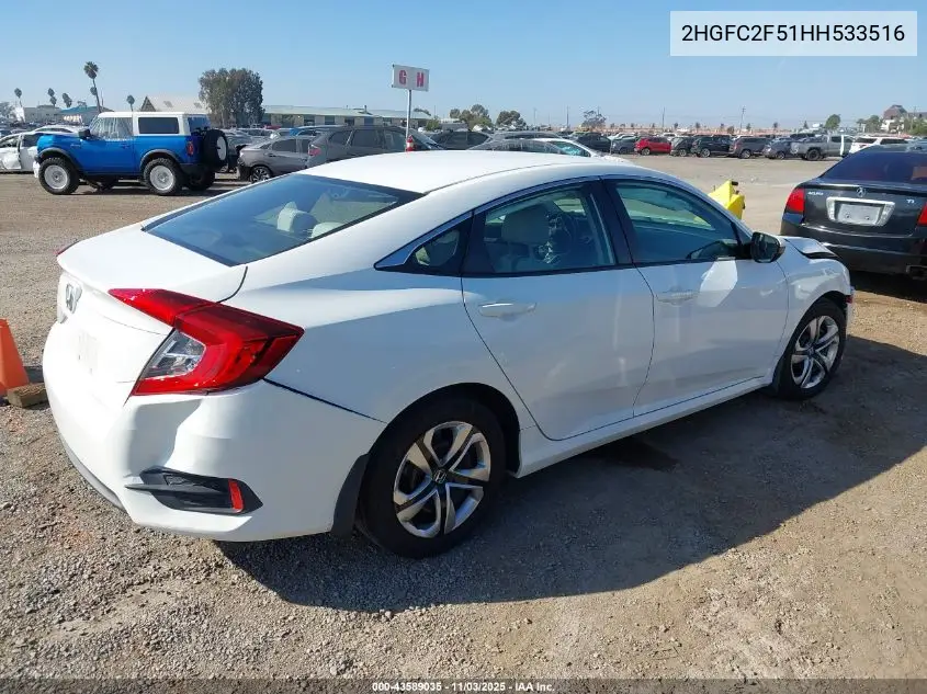 2HGFC2F51HH533516 2017 Honda Civic Lx
