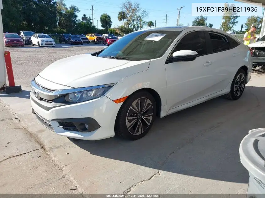 19XFC1F39HE211936 2017 Honda Civic Ex-T