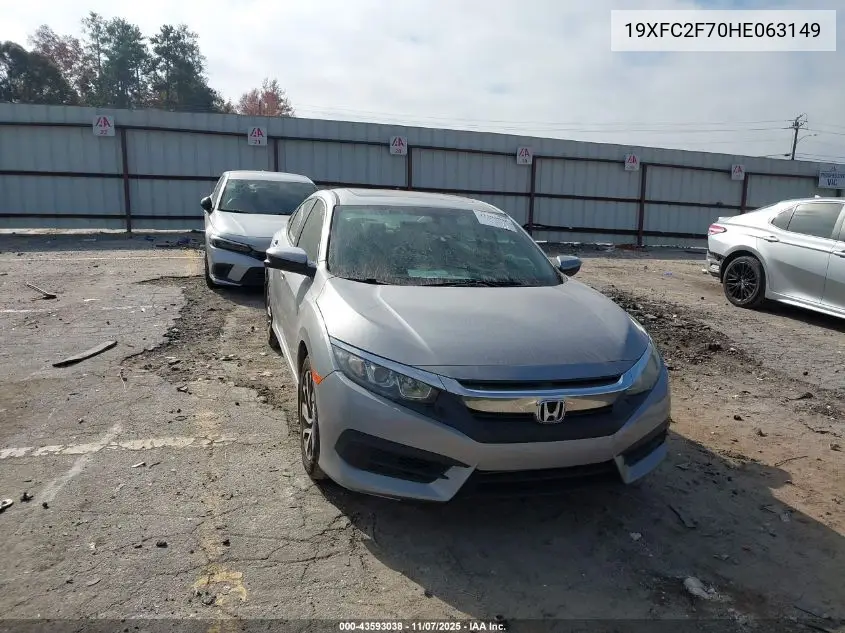 19XFC2F70HE063149 2017 Honda Civic Ex