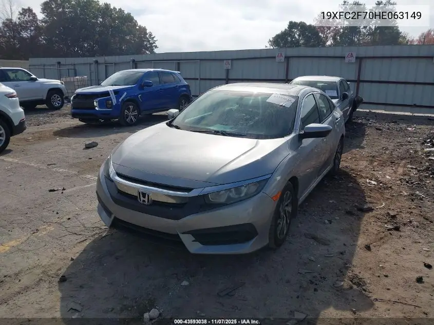 19XFC2F70HE063149 2017 Honda Civic Ex
