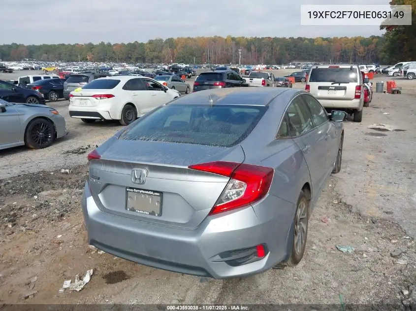19XFC2F70HE063149 2017 Honda Civic Ex