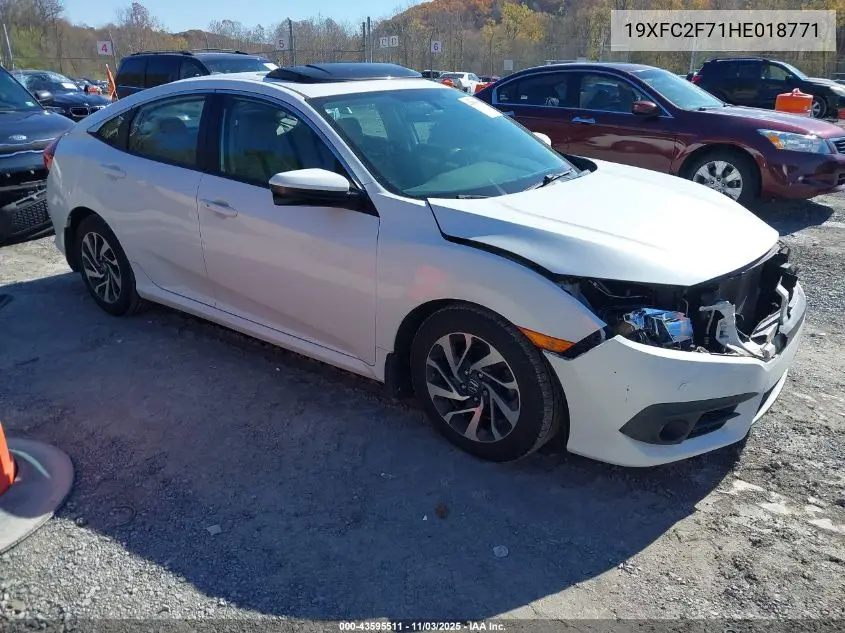19XFC2F71HE018771 2017 Honda Civic Ex